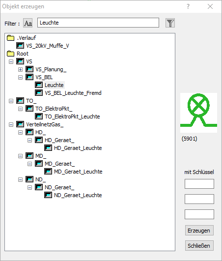 Dialog Objekt erzeugen
